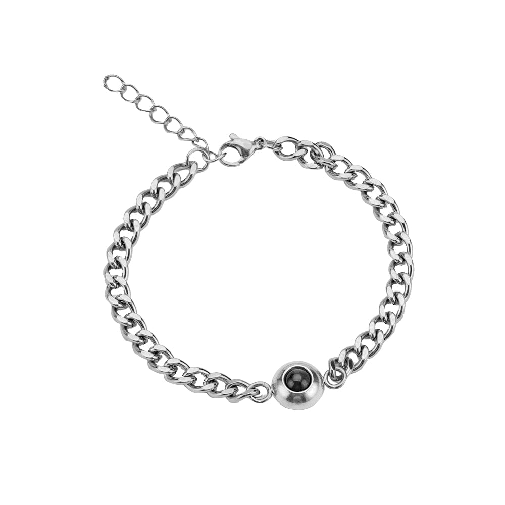 Conjunto de pulsera de proyección de plata de ley