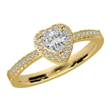 Anello di promessa cuore scintillante