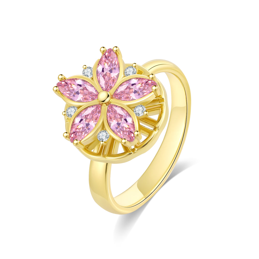 Guld Blomst Fidget Ring