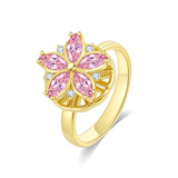 Guld Blomst Fidget Ring