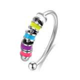 Bague Fidget en perles colorées