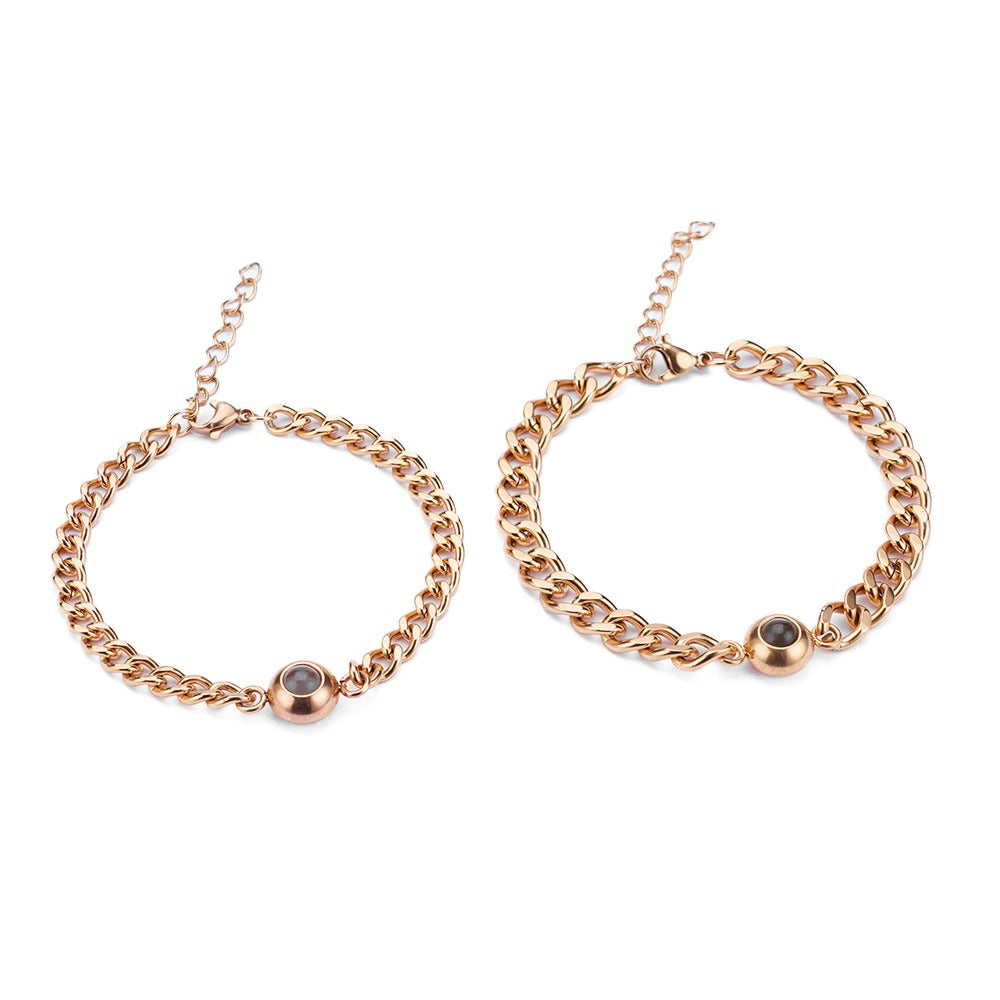 Conjunto de pulsera de proyección de plata de ley