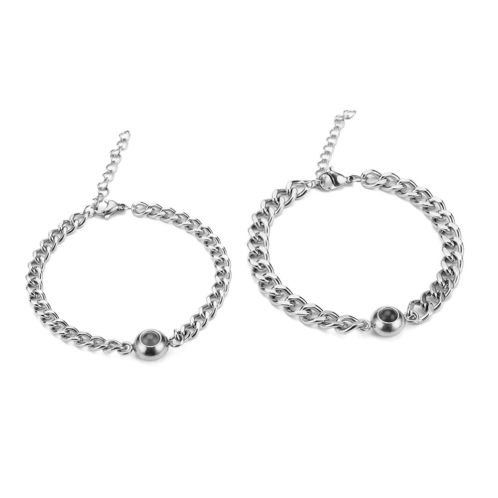 Conjunto de pulsera de proyección de plata de ley