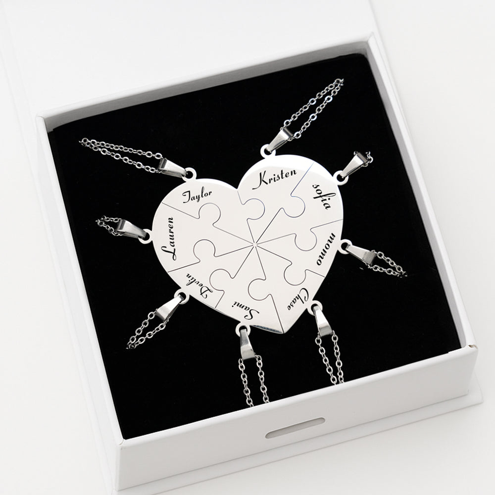 Custom Puzzle Heart Necklace