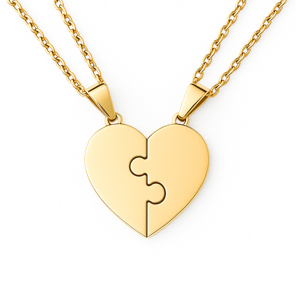 Custom Puzzle Heart Necklace
