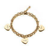 Personalisierte Herzgravur-Armband - Mit 1-5 Charms