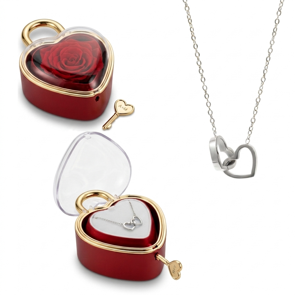 Lucchetto Eternal Rose - Con Collana Incisa