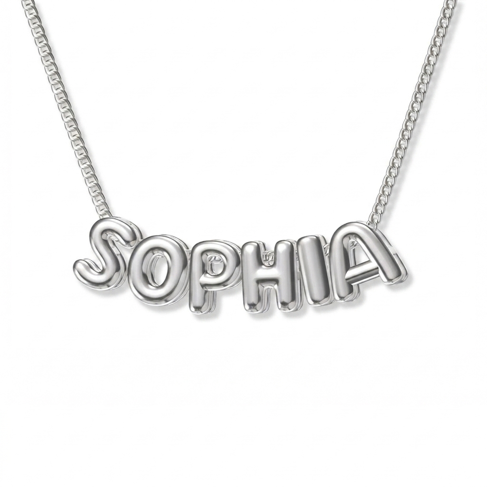 Custom Bubble Letter Necklace