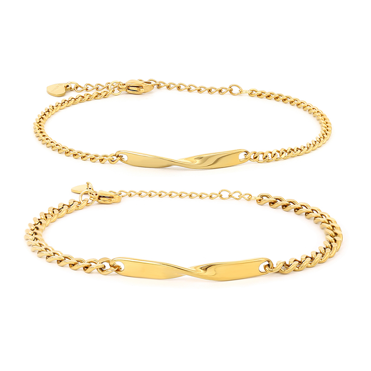 Conjunto de pulsera grabada con infinito