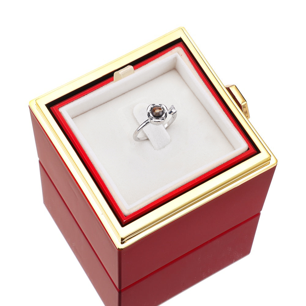 Eternal Rose Box - M/ Projection Ring & Real Rose
