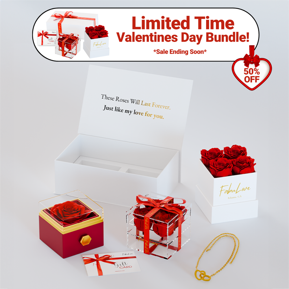 Coffret "Rose Éternelle" Saint-Valentin - Lot