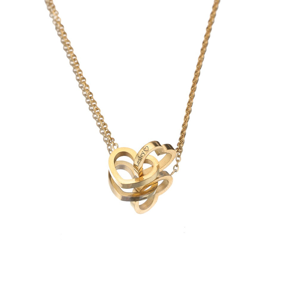 Scatola con rosa eterna - con collana incisa e vera rosa